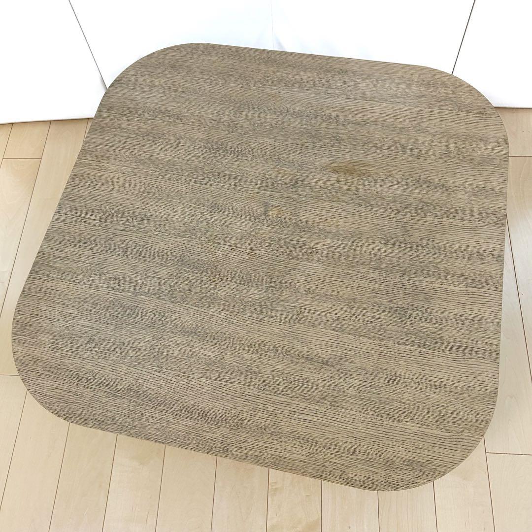オーク無垢材　ローテーブル　天然木　ちゃぶ台　プライウッド　変形スクエア　角丸
