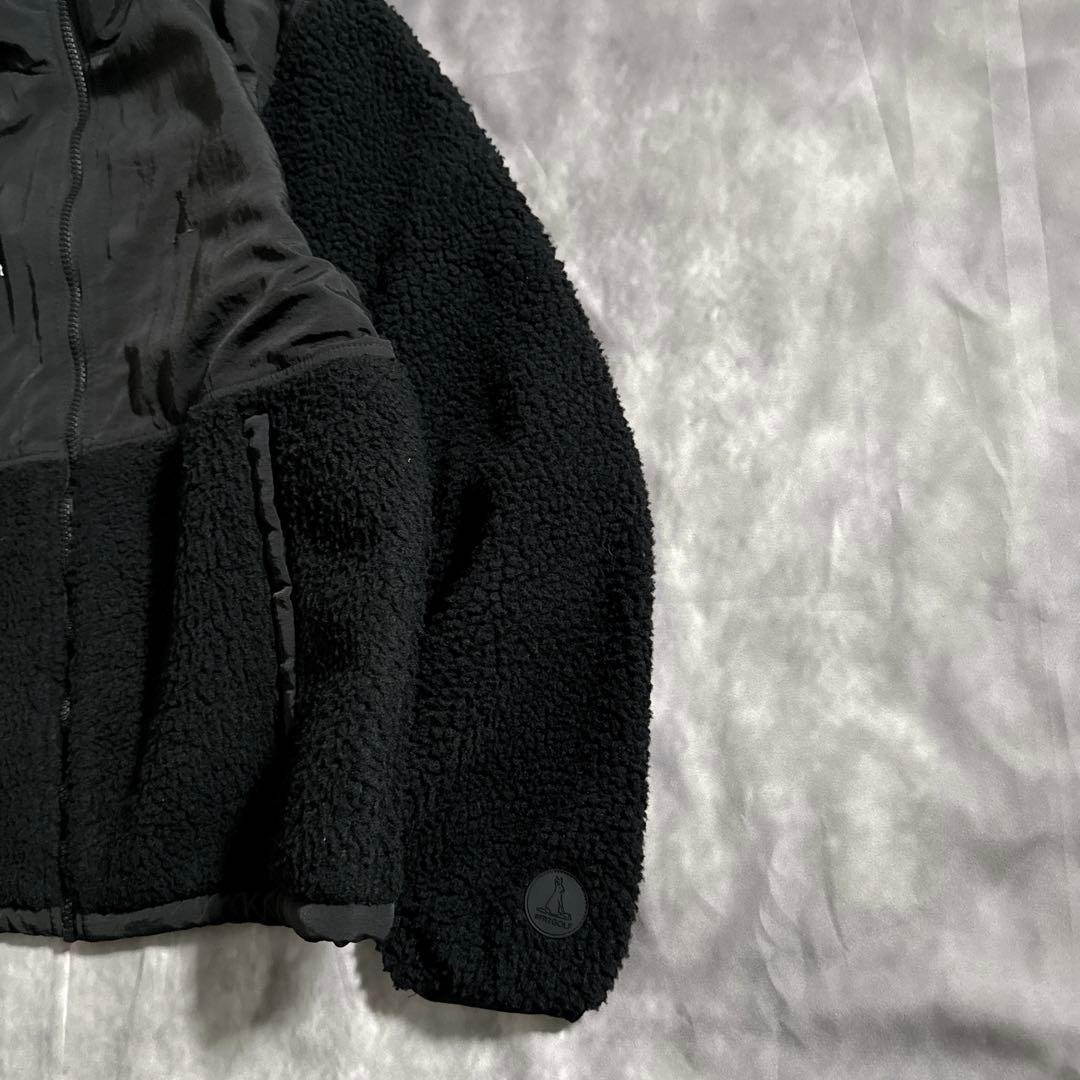 FR2 GOLF ボアフリース　刺繍ロゴ　バックプリント　切替　黒　ゴルフフェア