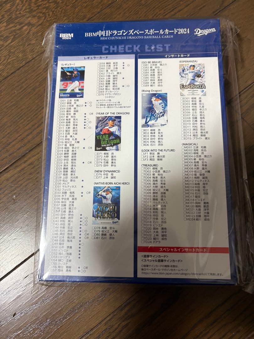 BBM 中日ドラゴンズ ベースボールカード 2024 新品未開封BOX