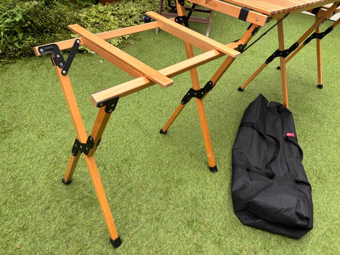 FIELDOOR ウッドロールトップ キッチンテーブル・カウンター 折りたたみ式