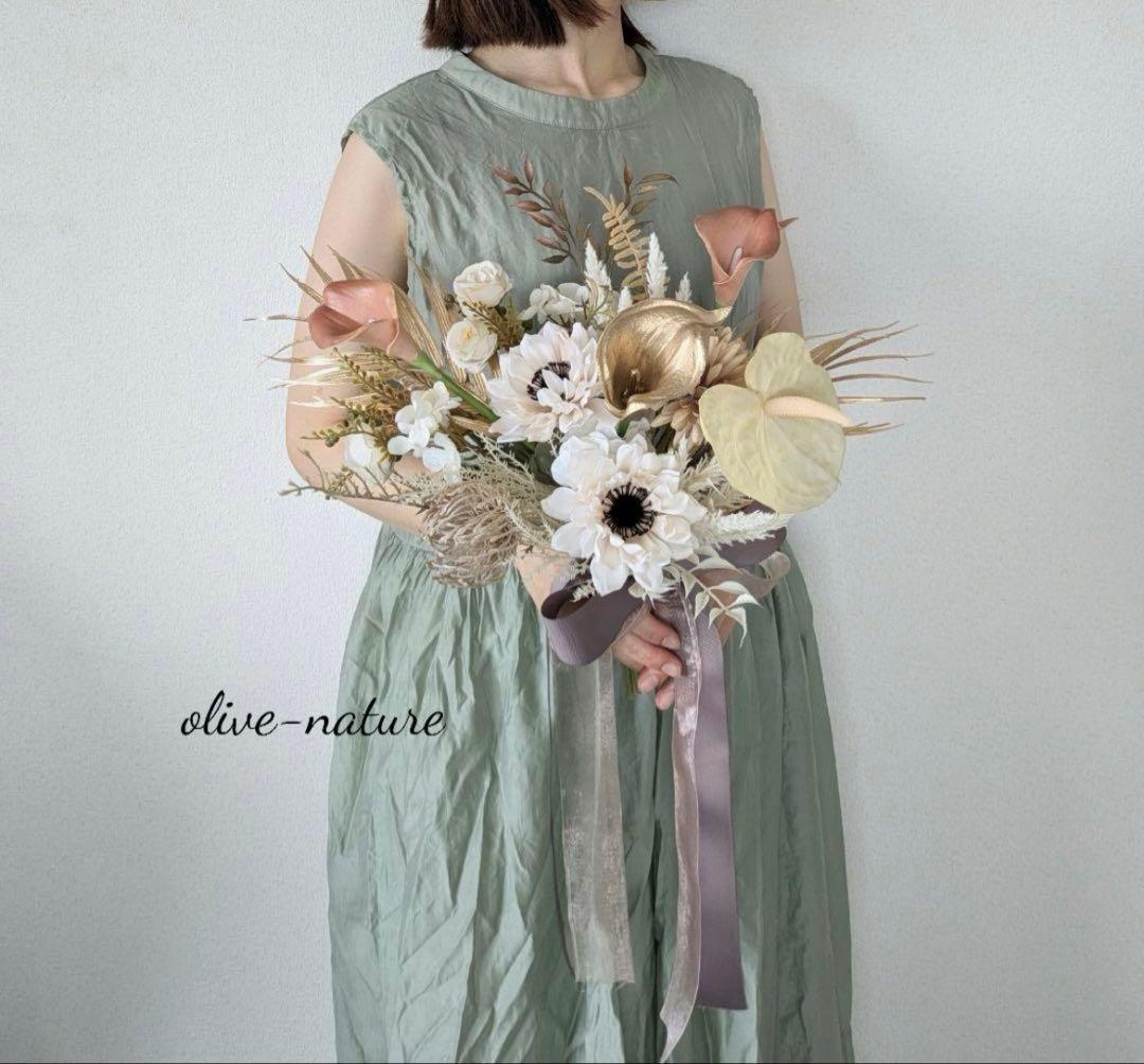 アーティフィシャルフラワー　ウェディングブーケ＆ブートニア 結婚式 前撮り