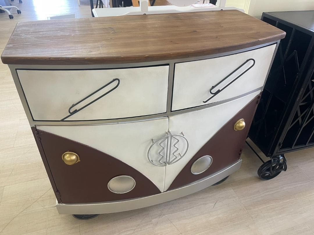 ワーゲン風　キャビネット　収納　引出し　インダストリアル　チェスト　棚　ラック