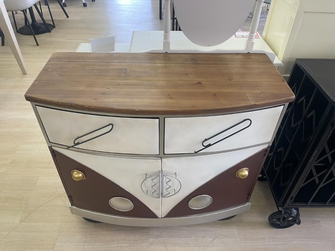 ワーゲン風　キャビネット　収納　引出し　インダストリアル　チェスト　棚　ラック