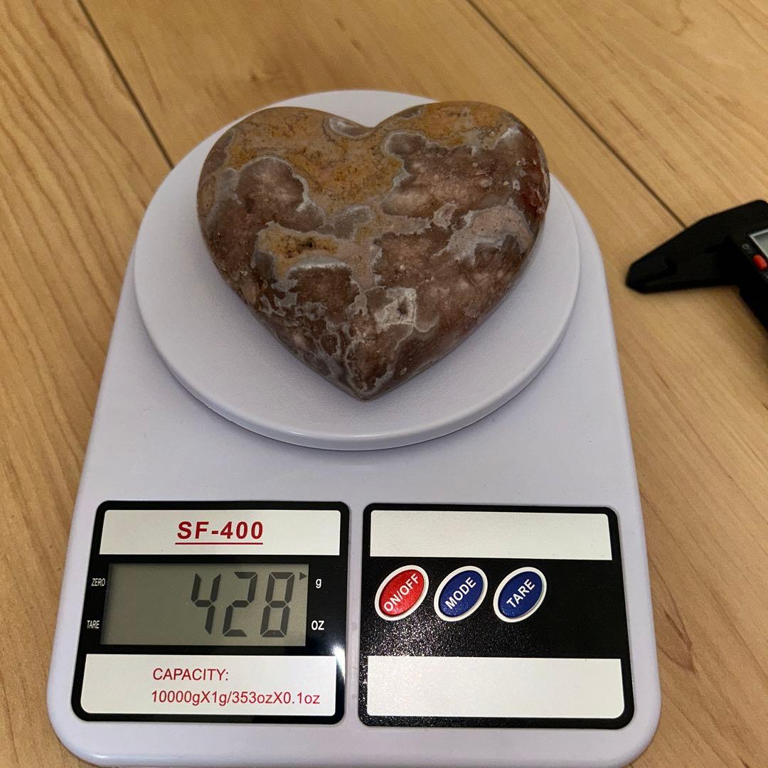 ピンクアメジスト bigサイズ ハート 天然石 置物428g