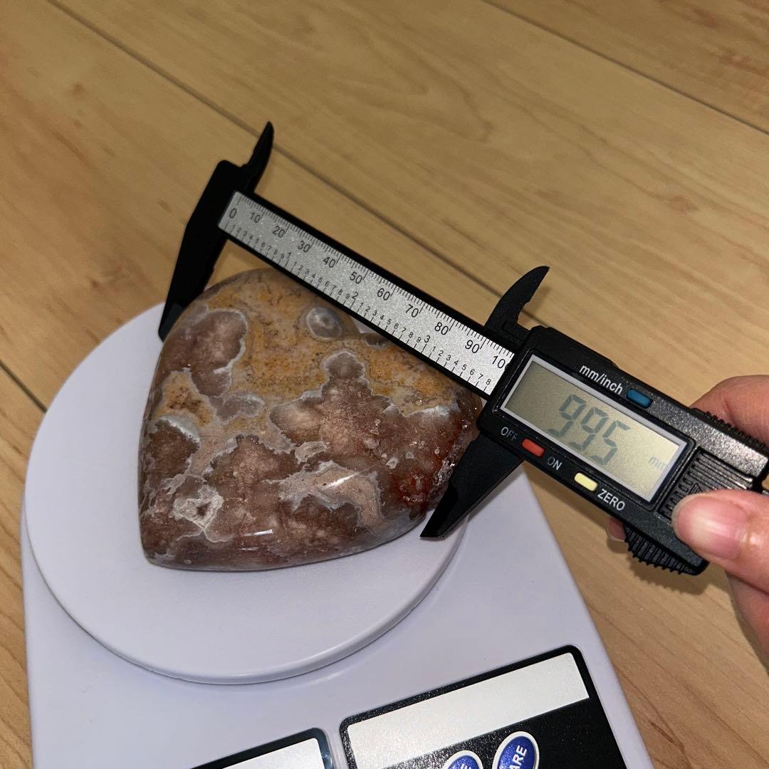 ピンクアメジスト bigサイズ ハート 天然石 置物428g