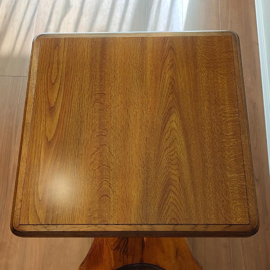 アンティーク　サイドテーブル　コーヒーテーブル　丸脚　スクエア