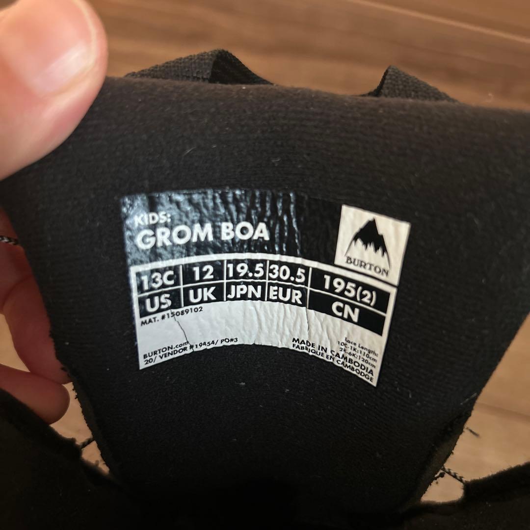 BURTON GROM BOA 子ども用スノーボードブーツ 19.5