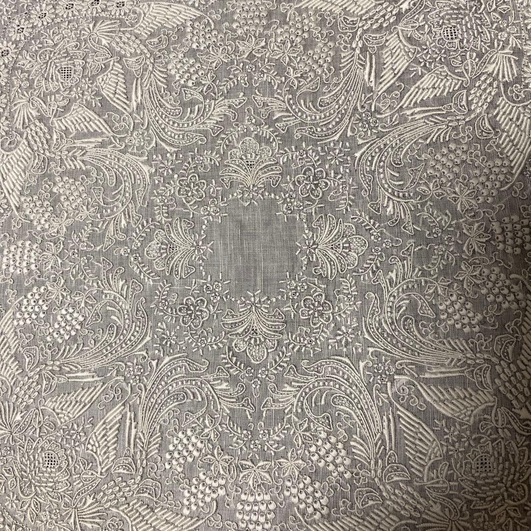 スワトウ刺繍　高級ハンカチーフ　鳳凰柄　ヴィンテージ
