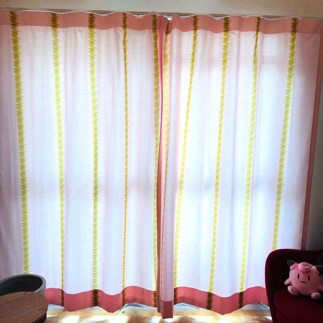 【美品】カーテン H180×W200 トレファトレファ