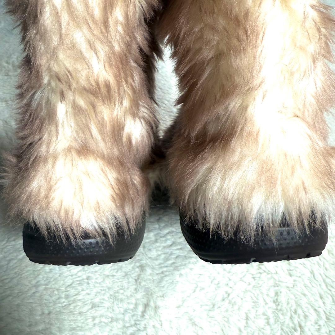 【極美品】クロックス ファーブーツ ロング W9 25cm y2k