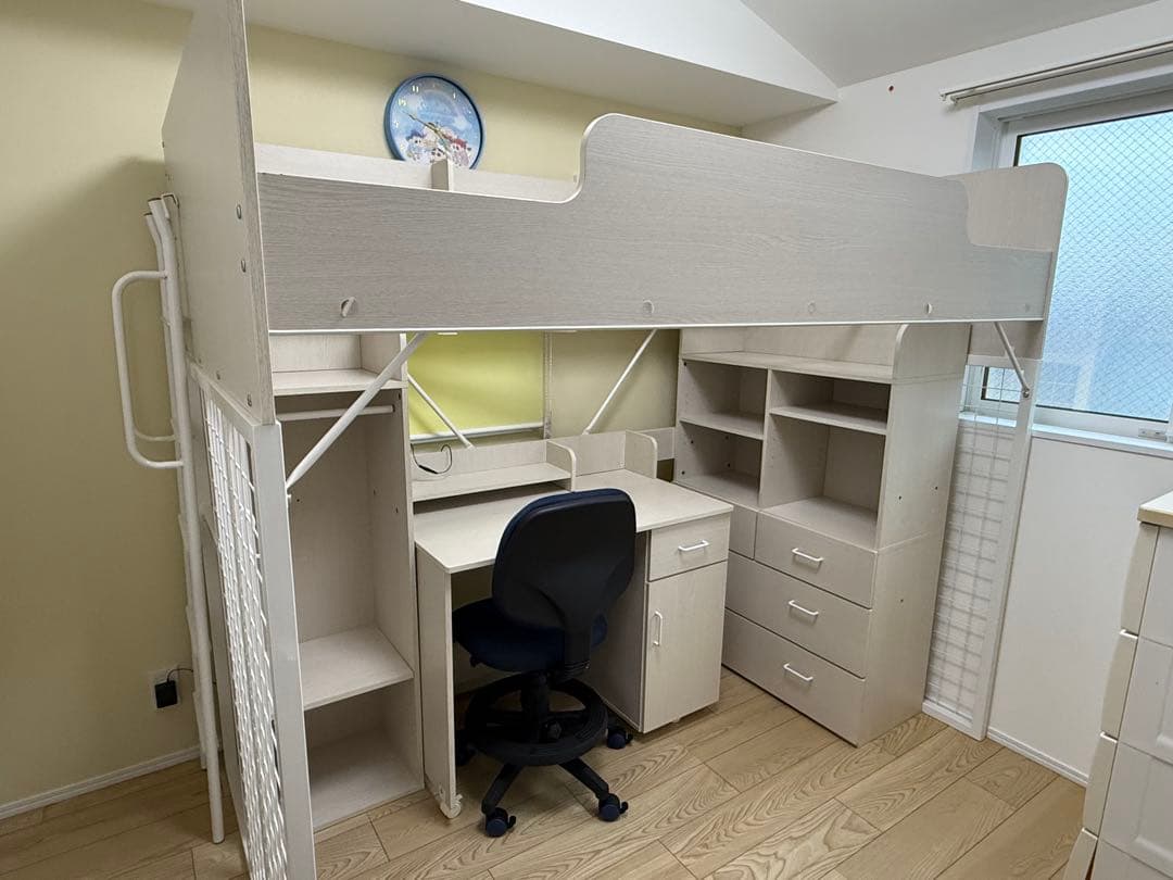 シングルサイズ ロフトベッド 収納付き