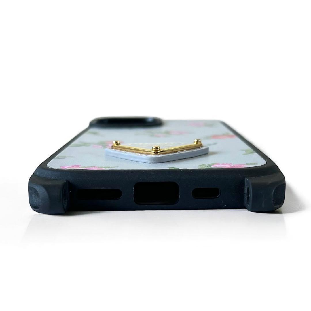 極美品✨プラダ iPhone15ケース 花柄 日本限定 ショルダーストラップ付