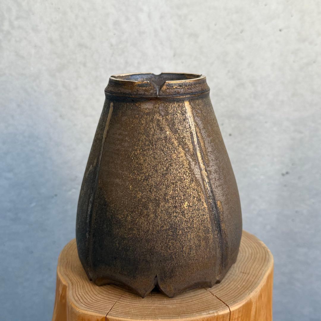 新里竜子 鶴仙園 陶器鉢 植木鉢