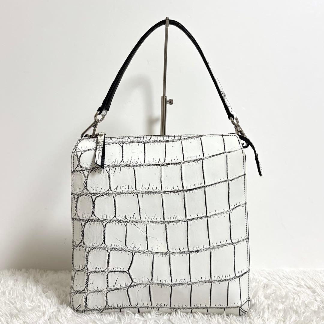 【美品】 JRA クロコダイル ショルダーバッグ 2way スクエア