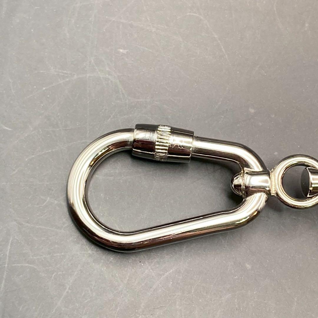 【美品】グッチ　キーリング　キーホルダー　ロゴ刻印　シルバー　カラビナ　箱付き