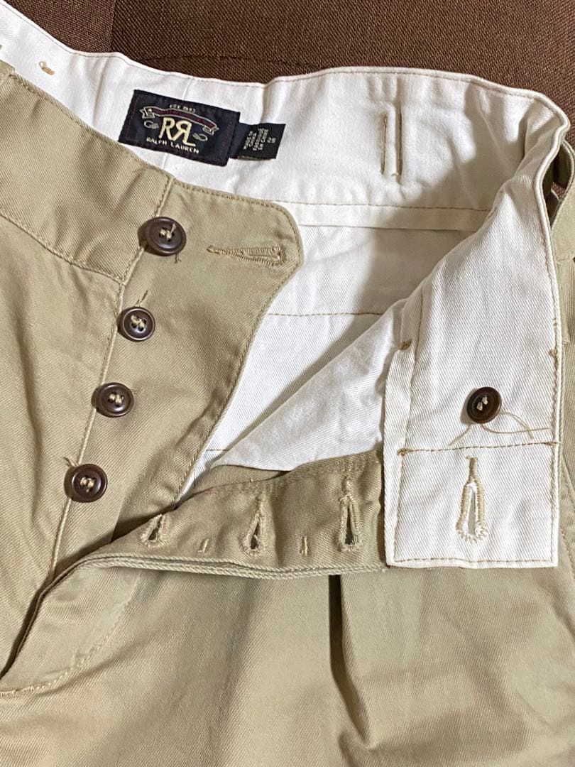 RRL ベージュ コットン ワイドレッグ チノパン