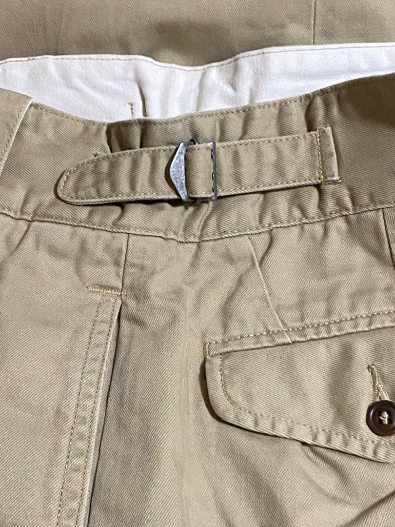 RRL ベージュ コットン ワイドレッグ チノパン