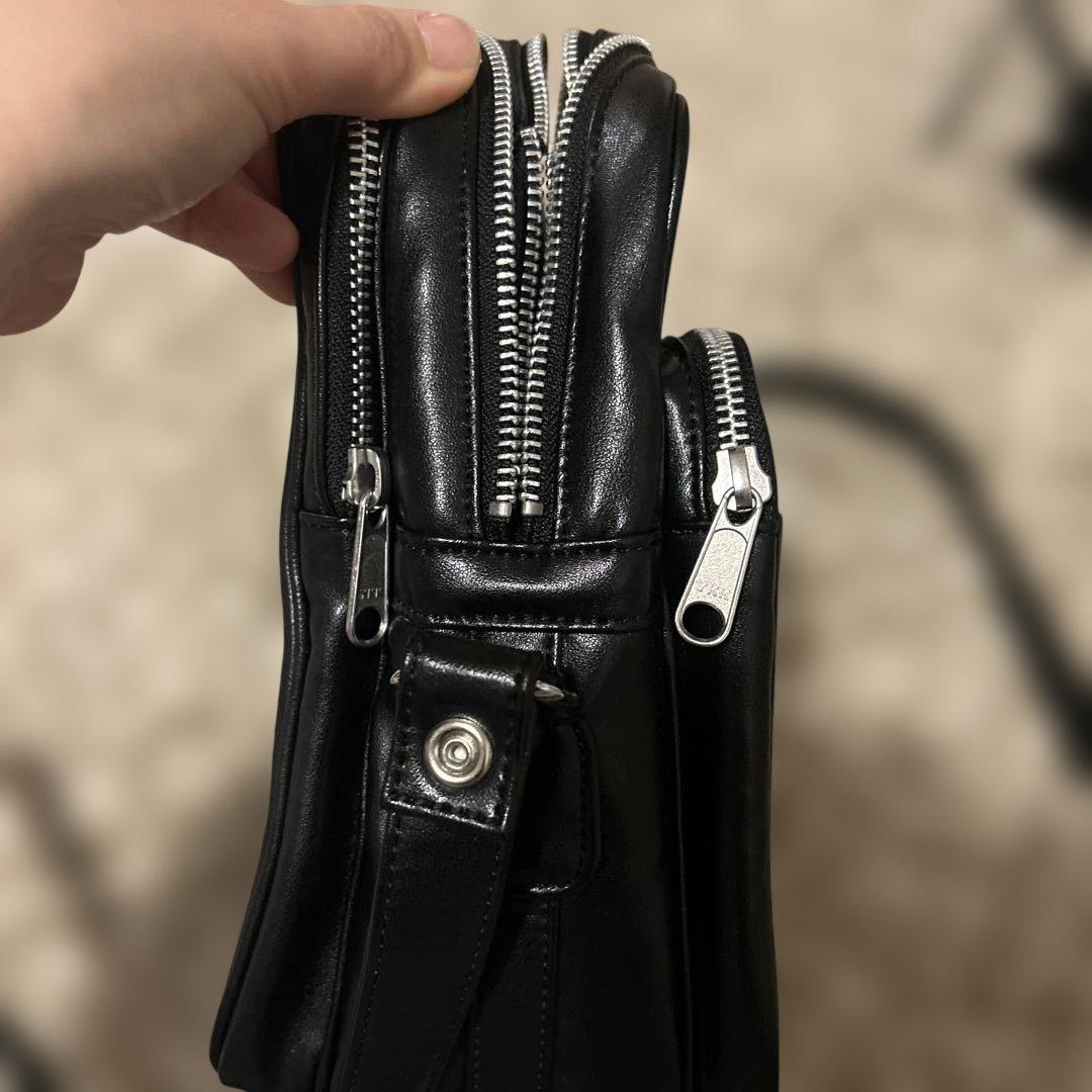 CDG ショルダーバッグ/フェイクレザー/BLK//