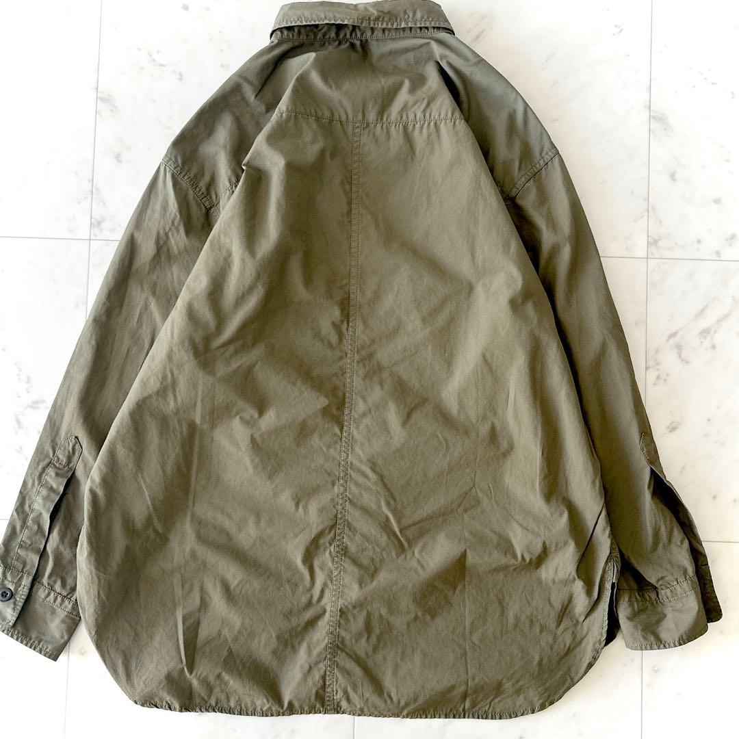 人気 ドゥーズィエムクラス オーバーサイズ ミリタリー シャツ カーキ長袖