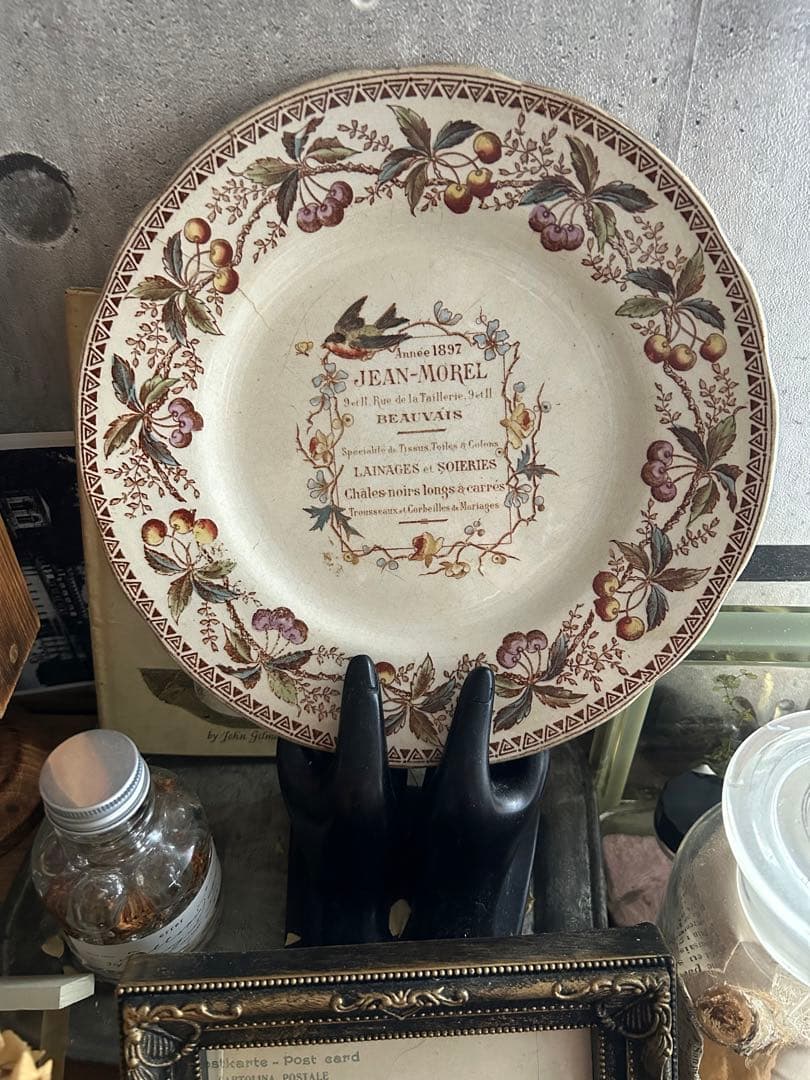 フランスアンティーク ショワジールロワ ツバメ 小鳥 鳥 さくらんぼ