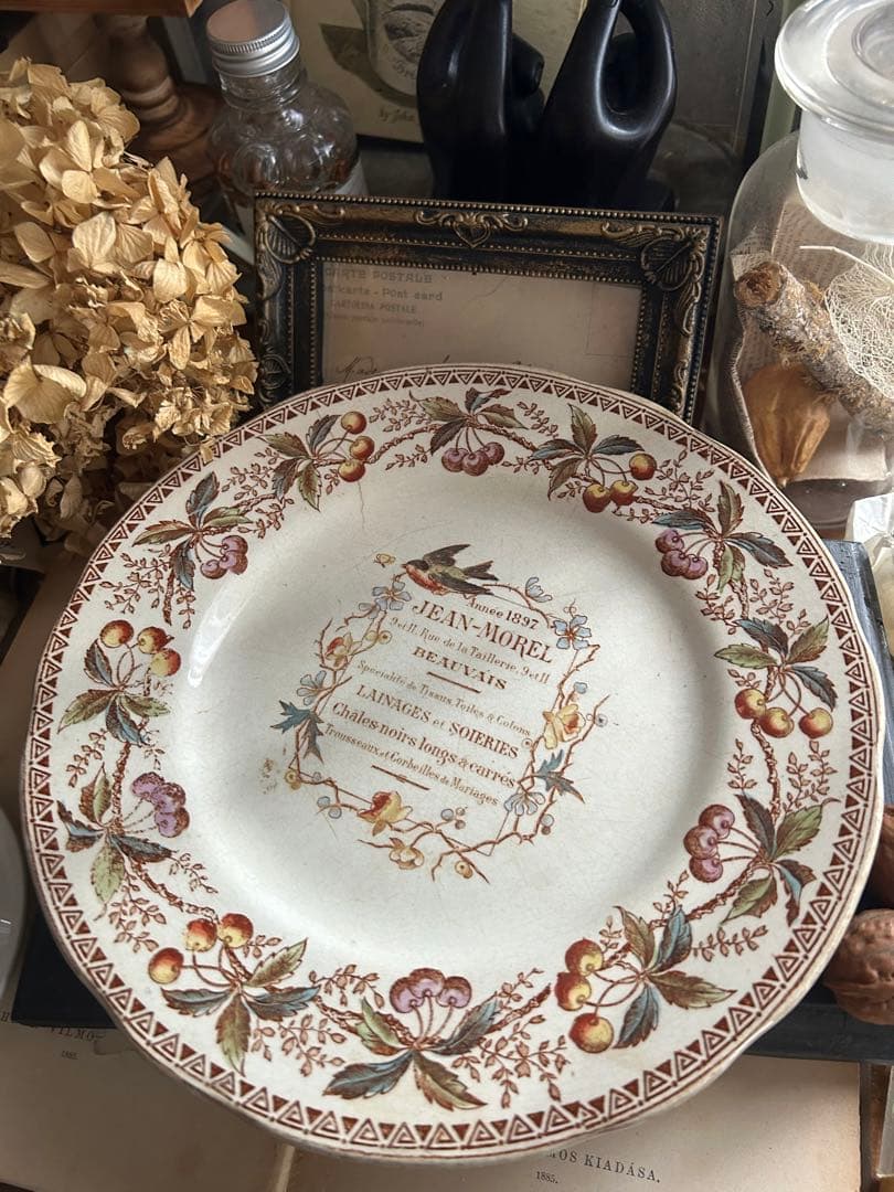 フランスアンティーク ショワジールロワ ツバメ 小鳥 鳥 さくらんぼ