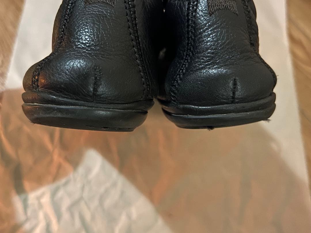 本革バレエシューズ　CAMPER39(25.0相当) ライトニナハイカット　黒