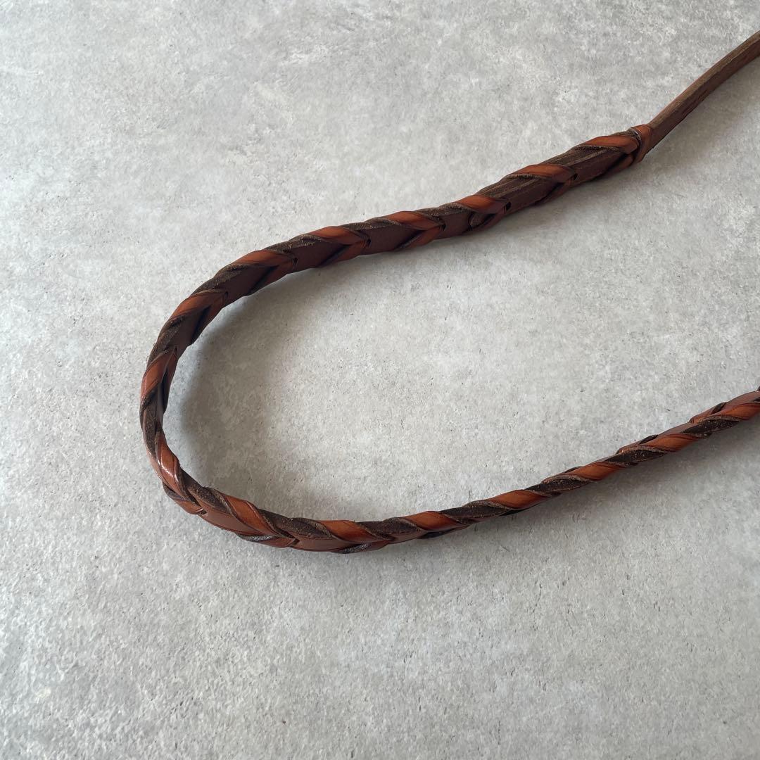 新品同様【レア】Ralph Lauren レザー編み込みベルト ゴールドバックル