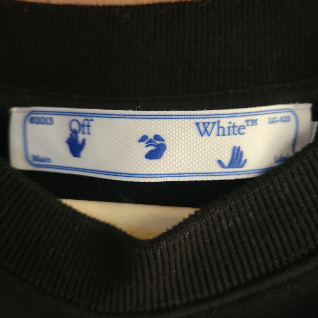 早いもの勝ち　オフホワイト ロゴプリントスウェット 黒　off-white