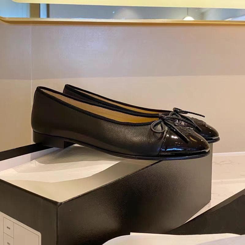 CHANEL バレエシューズ ブラック エナメルfr