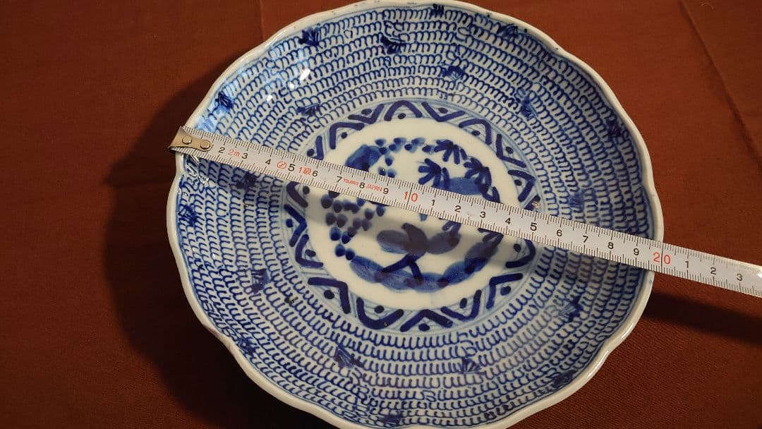 古伊万里　伊万里　染付　古染付　蛸唐草　唐草文　江戸期　蔵出し　中皿　１客