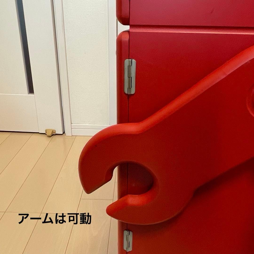 木製収納ロボ ロビット レッド 収納家具キャスター付き