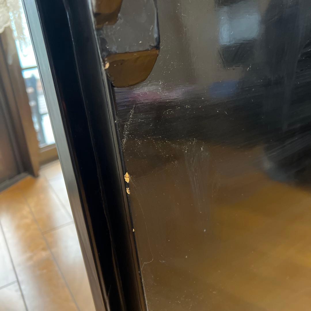 黒漆塗り母貝細工センターテーブル