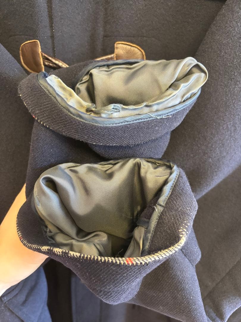 ネイビー カシミヤ混　ダッフルコート　Burberry