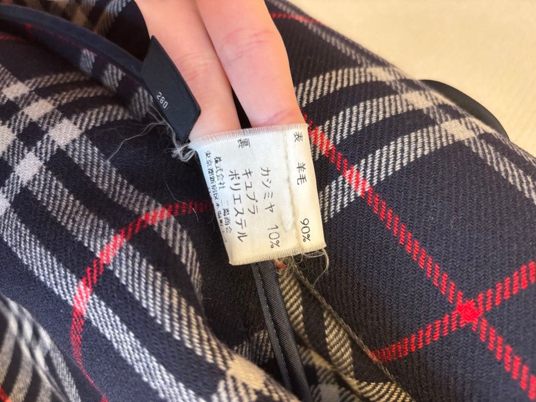 ネイビー カシミヤ混　ダッフルコート　Burberry