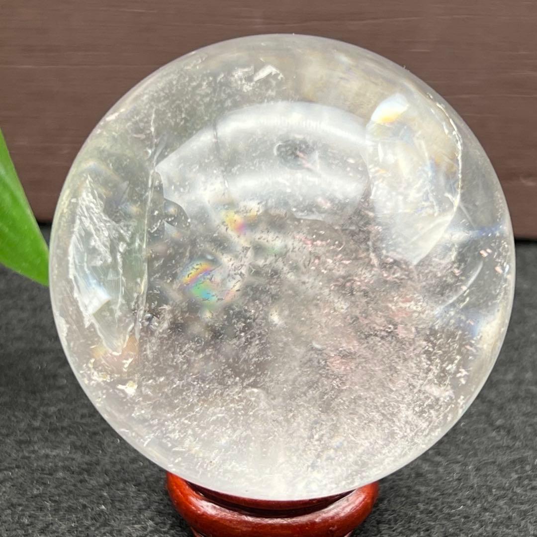 ヒマラヤ水晶 丸玉 スフィア 虹入り レインボー 天然石 置物 鑑賞石