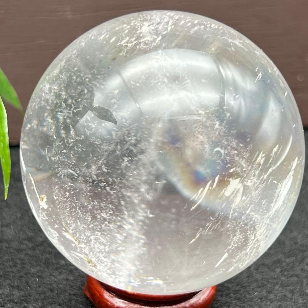 ヒマラヤ水晶 丸玉 スフィア 虹入り レインボー 天然石 置物 鑑賞石