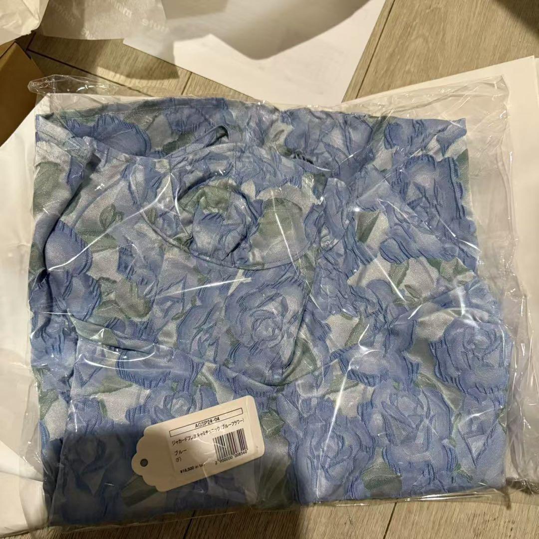 トップス jacquard flare cami tunic (blue flower)