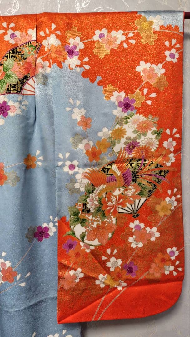 RK553子供着物7歳前後用着丈132センチ裄丈50センチ正絹綺麗美品