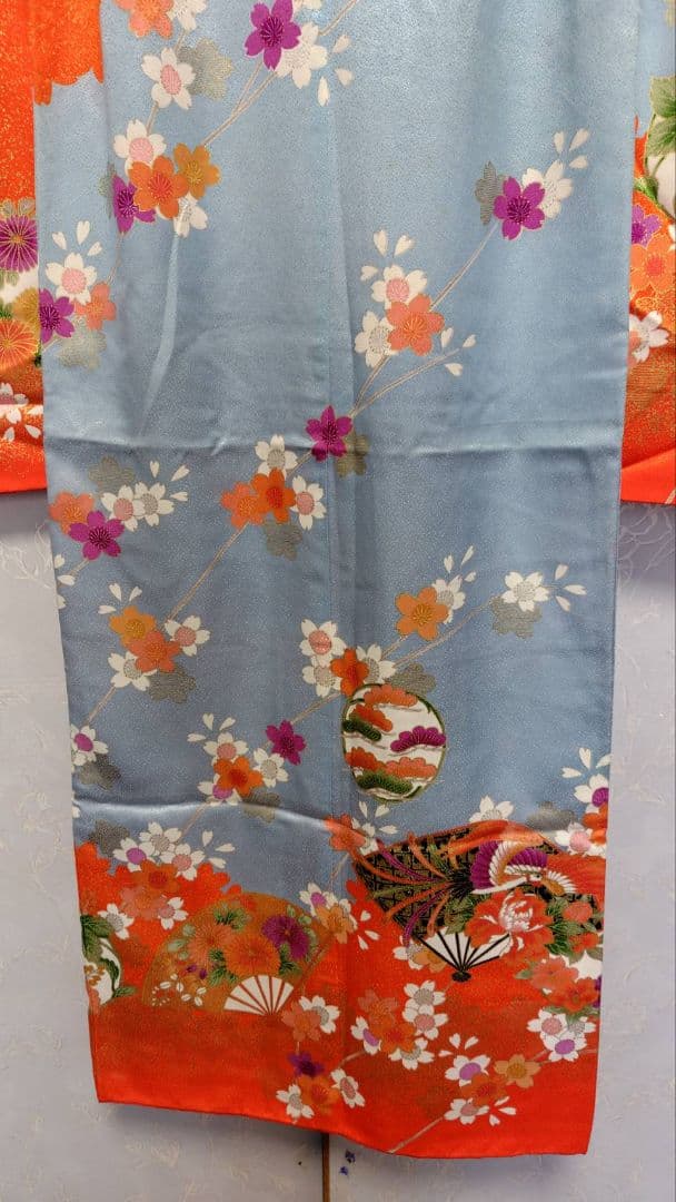 RK553子供着物7歳前後用着丈132センチ裄丈50センチ正絹綺麗美品