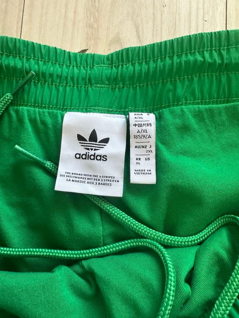 adidas グリーンナイロントラックジャケット パンツセット上3XL下2XL