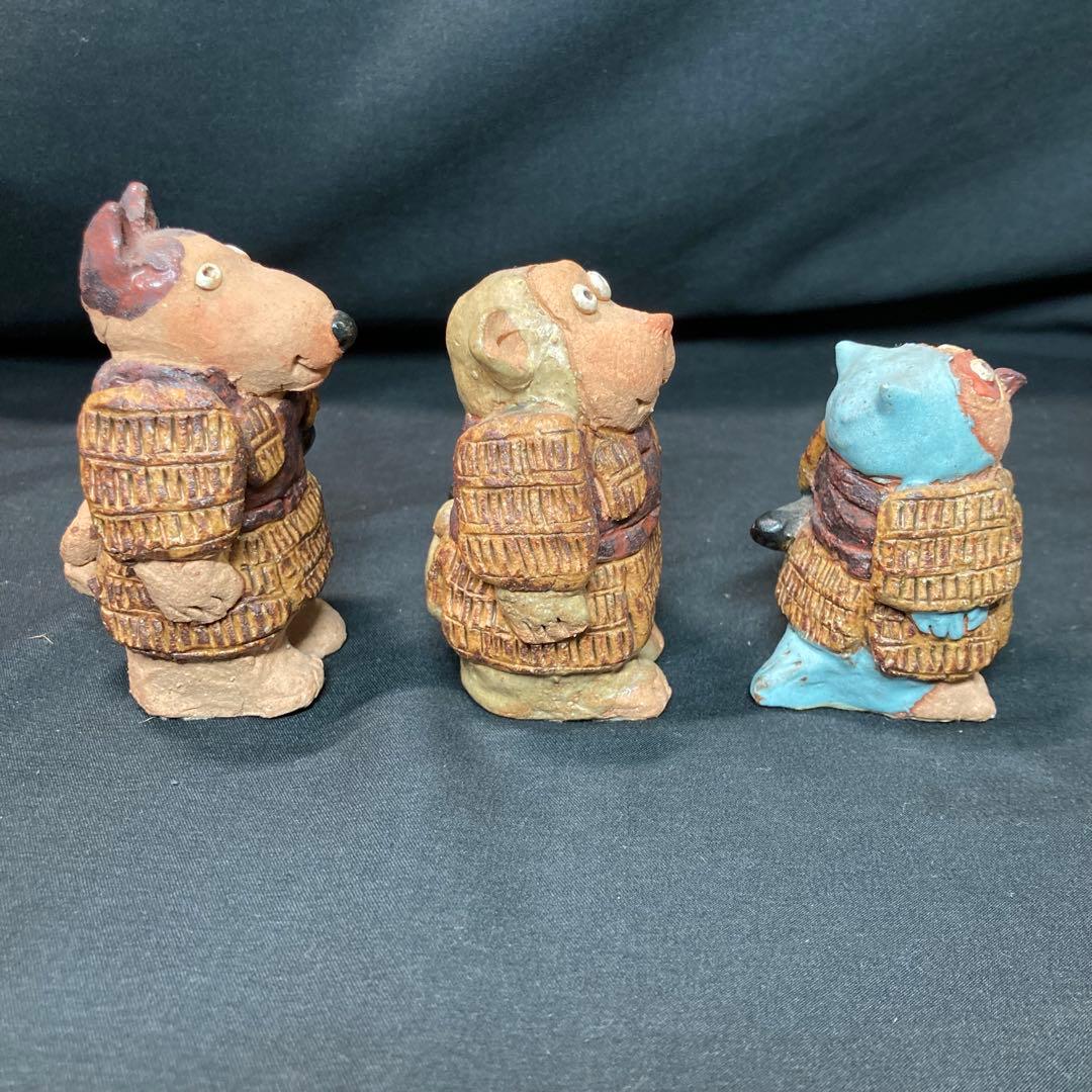 【美品】ささきようこ 陶人形 桃太郎とお供 4点セット