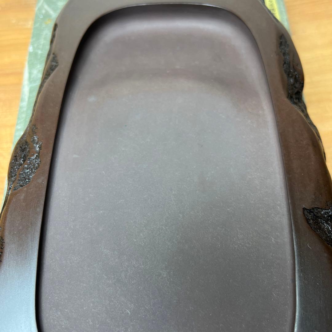 ⭕️赤間硯　野面硯　日本工芸会正会員　下井唯石　新品美品　女性好みの工藝品　古い硯