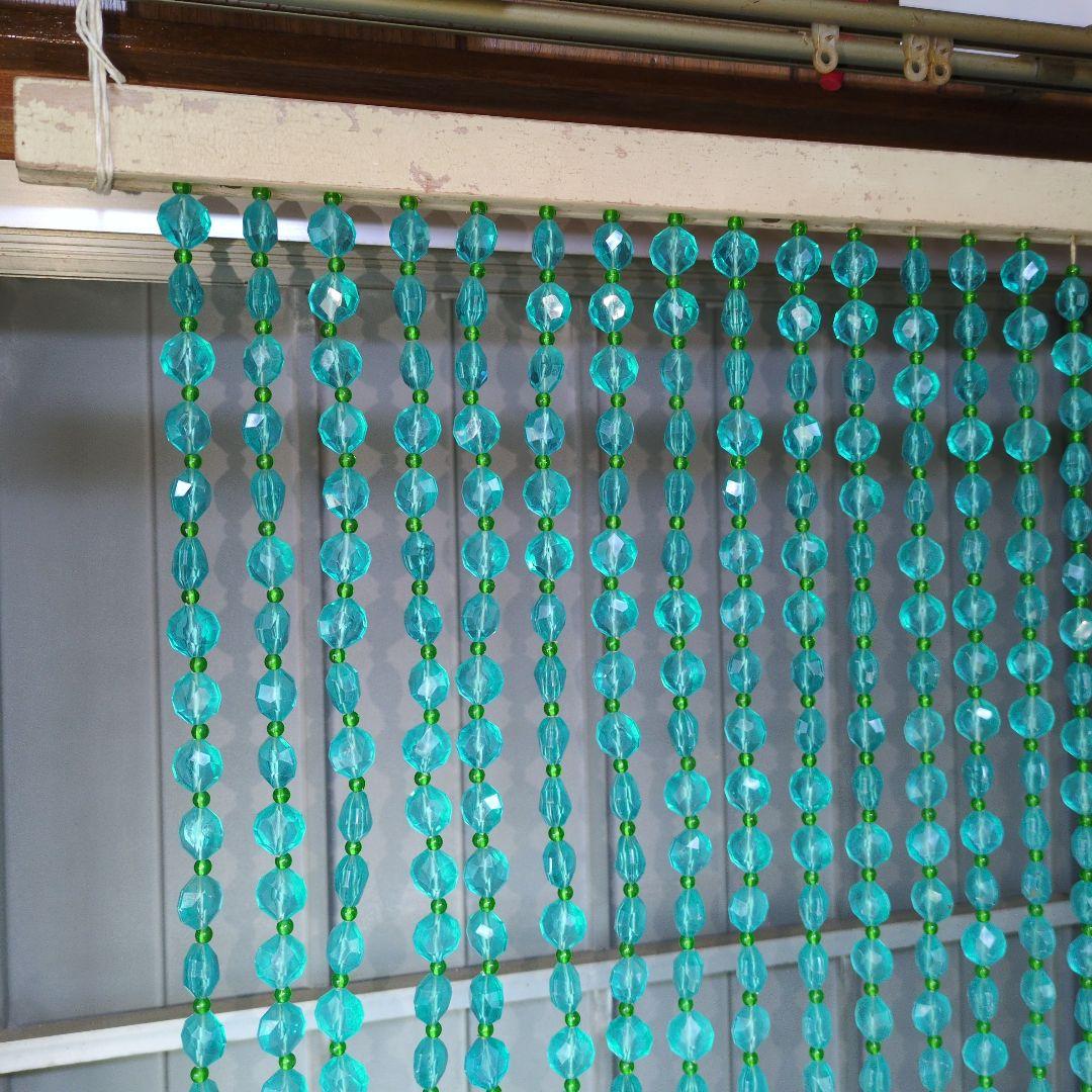 ★懐かしい〜★レトロポップな昭和のビーズのれん 玉すだれ 玉のれん 昭和レトロ