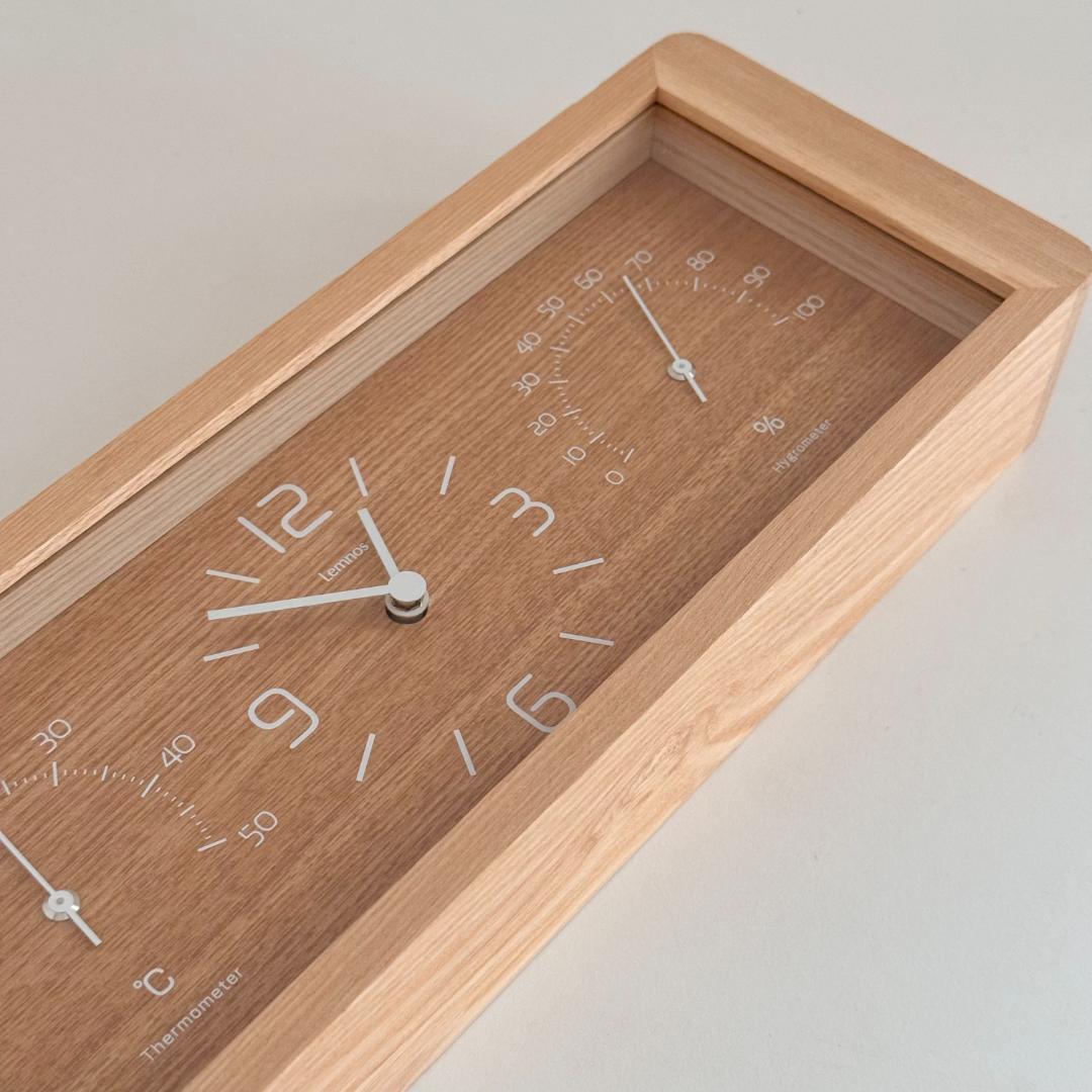 レムノス 置き時計 温湿度付き　ヨーカン