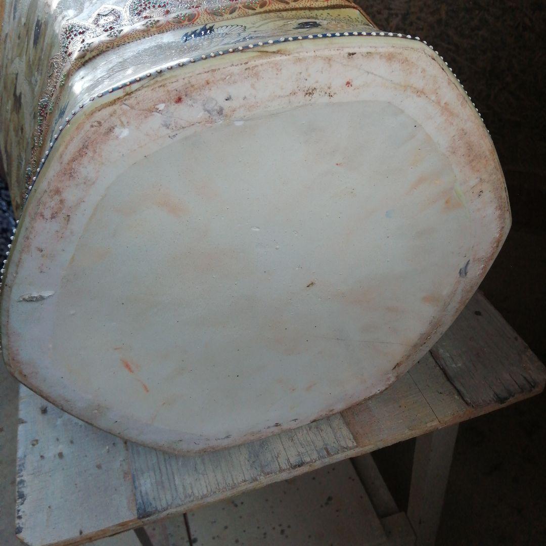 【愛知県内引取限定】薩摩焼　群鶴面取八角大壺　82cm