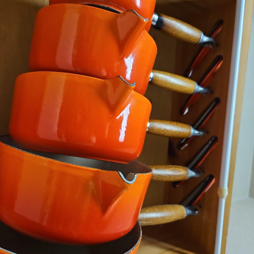 《稀少品》ル・クルーゼ鍋セット　木製ハンドル&木製ラック