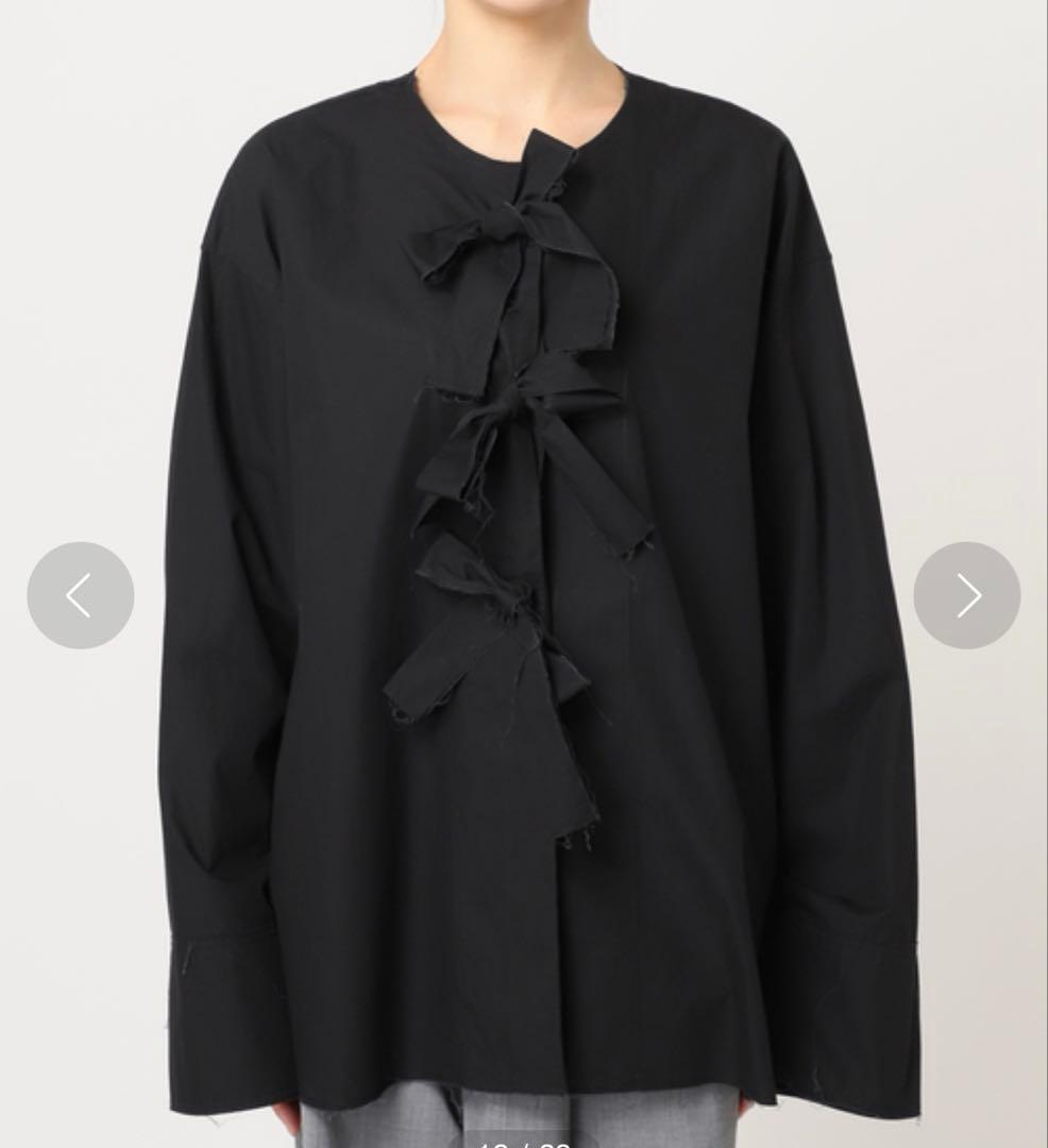 CITYSHOP FRONT RIBBON ブラウス ブラック