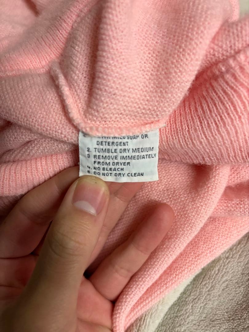 70s Lacoste ピンク アクリルニット