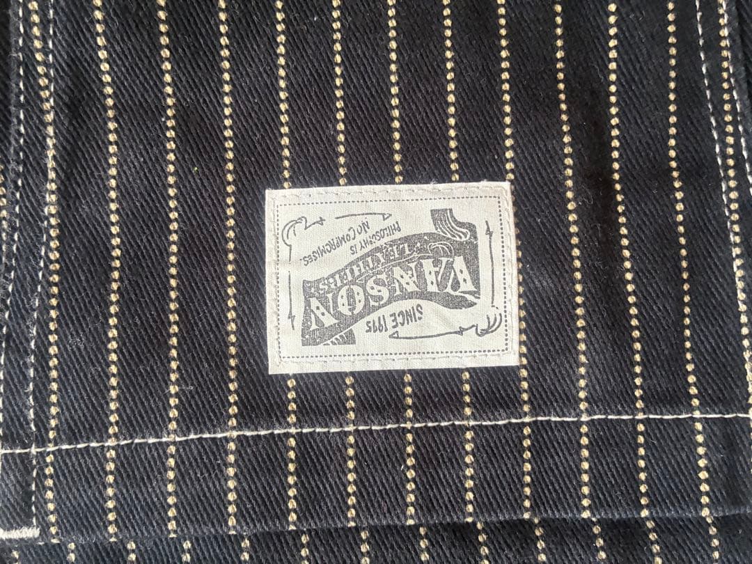 VANSON ストライプオーバーオール