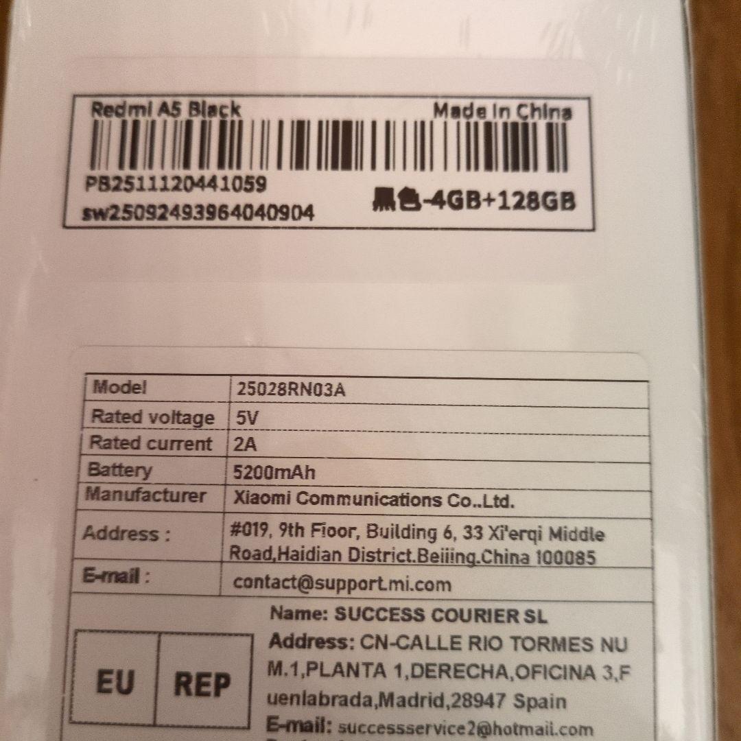 お値下不可！Xiaomi Redmi A5 4GB+128GB ブラック